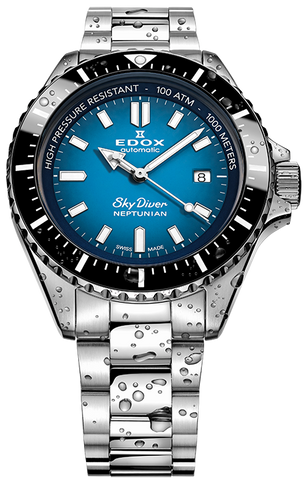 Edox Skydiver Neptunian Automatic 3 Hands Watch