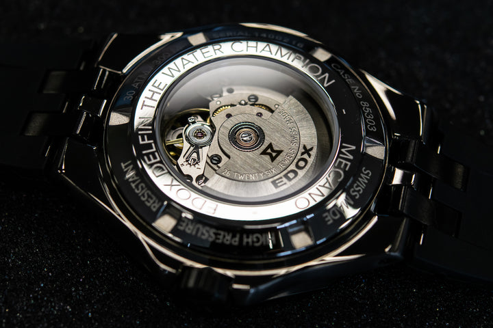 Edox Delfin Mecano 3 Hands Skeleton Watch