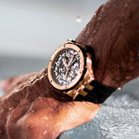 Edox Delfin Mecano 3 Hands Skeleton Watch