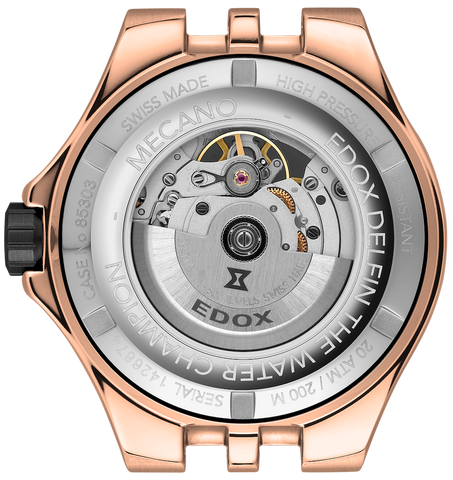 Edox Delfin Mecano 3 Hands Skeleton Watch