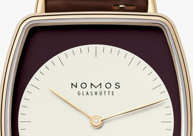 Nomos Glashutte Lux Sable Sapphire Crystal Watch
