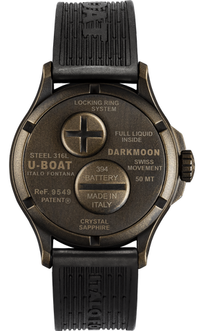 U-Boat Darkmoon 40 Black Brown Curve Vintage Watch
