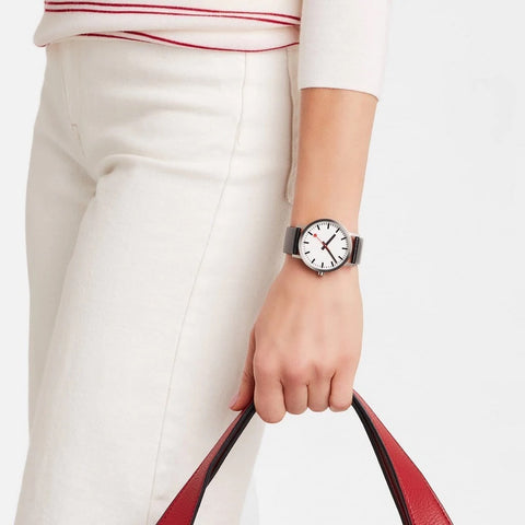 Mondaine Classic Vegan Pure Grape Leather Watch