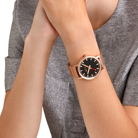 Mondaine Classic Rose Gold Watch