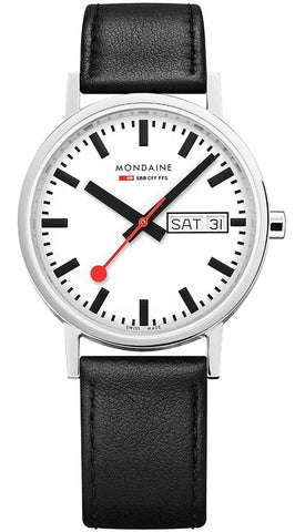 Mondaine Classic Day Date Vegan Grape Leather Watch