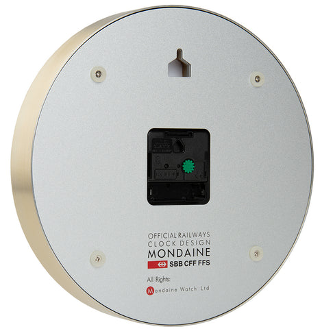 Mondaine Clock Pure Edition Aluminium Brushed Gold