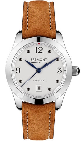 Bremont Watch Solo 32 AJ White Ladies SOLO-32-AJ/WH/R Tan Leather