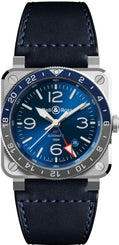 Bell & Ross Watch BR 03 93 GMT Blue BR0393-BLU-ST/SCA