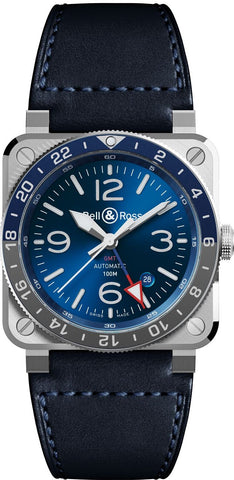 Bell & Ross Watch BR 03 93 GMT Blue BR0393-BLU-ST/SCA