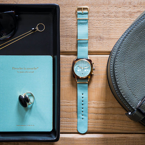 Briston Clubmaster Classic Acetate Gold Watch