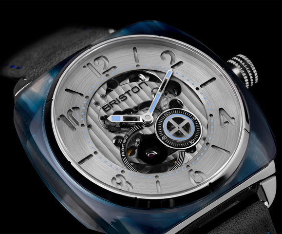 Briston Watch Streamliner Skeleton Blue Acetate