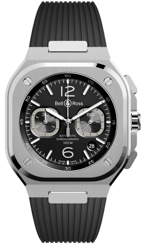 Bell & Ross Watch BR 05 Chrono Black Steel. BR05C-BL-ST/SRB