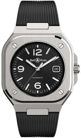 Bell & Ross Watch BR 05 Auto Black Steel Rubber BR05A-BL-ST/SRB