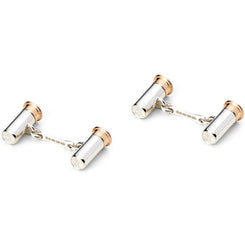 Deakin & Francis Cufflinks Sterling Silver Rose Gold Plated Shotgun Cartridge C0162I0001