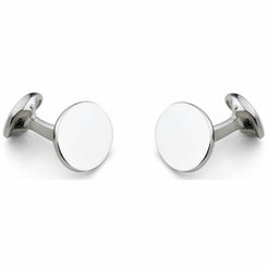 Deakin & Francis Cufflinks Sterling Silver Plain Oval Cufflinks C0171X0001