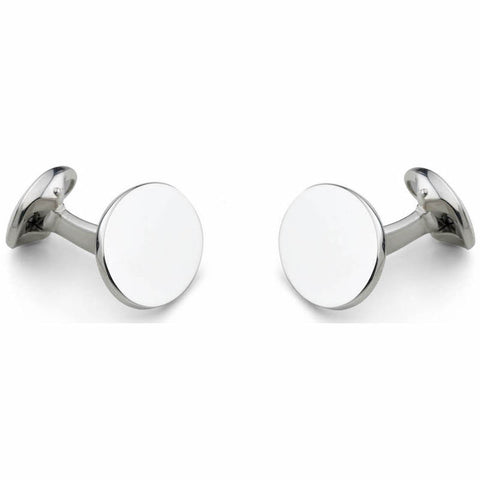 Deakin & Francis Cufflinks Sterling Silver Plain Oval Cufflinks C0171X0001