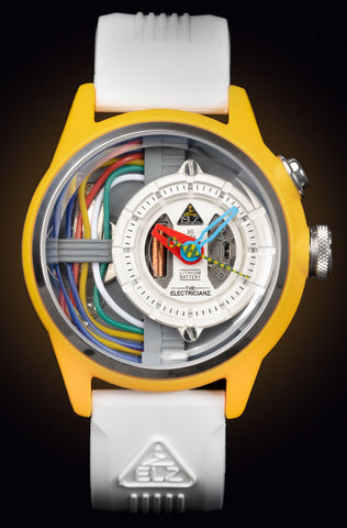 Electricianz Nylon Cable Z 42mm White Rubber Watch D