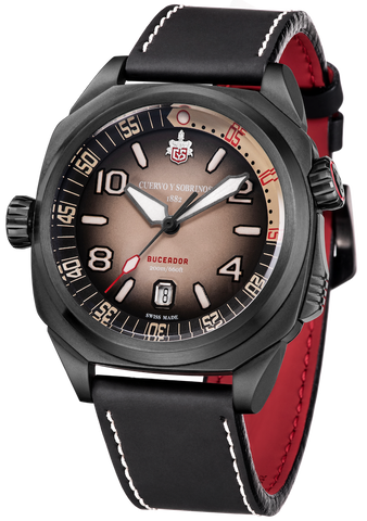 Cuervo y Sobrinos Buceador Caribe Divers Black Coral Watch