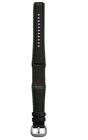 Dietrich Strap Perforated Leather Green Stitching Buckle Silver