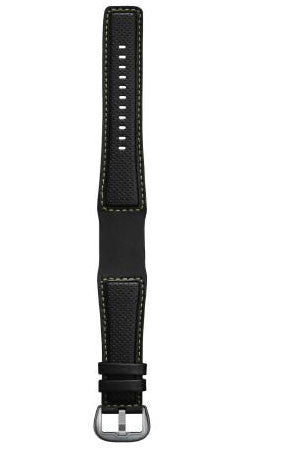 Dietrich Strap Perforated Leather Yellow Stitching Buckle Silver