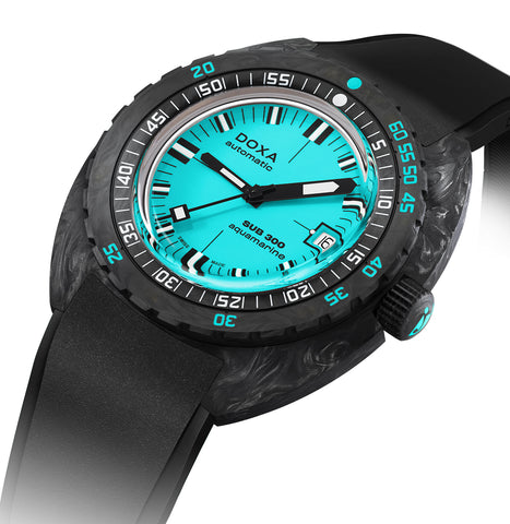 Doxa SUB 300 Carbon COSC Aquamarine Rubber Watch