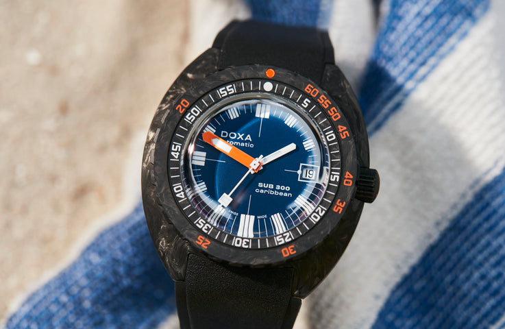 Doxa SUB 300 Carbon COSC Caribbean Rubber Watch