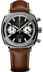 Duckworth Prestex Watch Chrono 42 Black Tan Leather D550-01-B