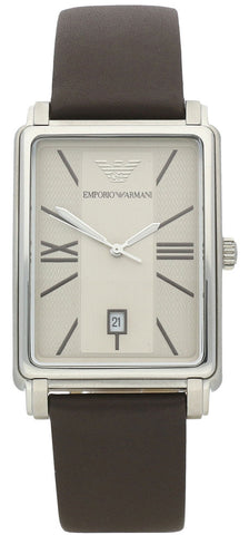 Emporio Armani Watch Mens AR0135/with Brown Leather Hirsch Strap