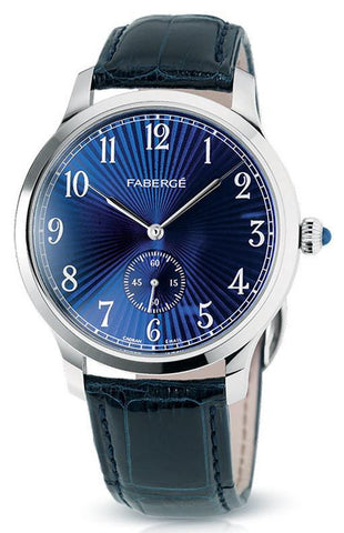 Faberge Agathon Small Seconds White Gold and Blue Dial