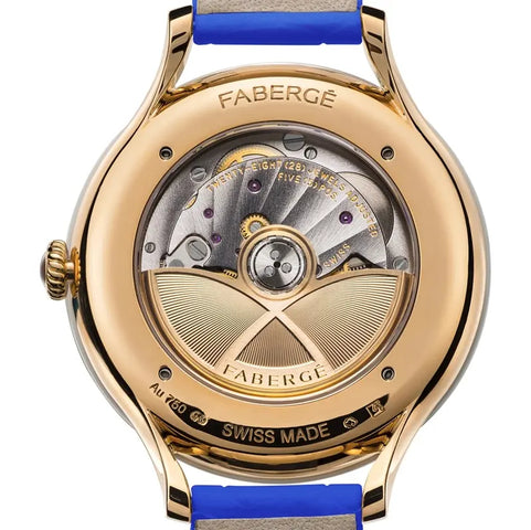 Faberge Flirt 18ct Rose Gold Blue Dial Watch