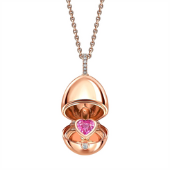 Faberge 18ct Yellow Gold Diamond Sapphire Heart Surprise Locket 1258FP3015
