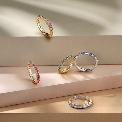 Faberge 18ct Yellow Gold Tsavorite Fluted Band Ring. 847RG2373