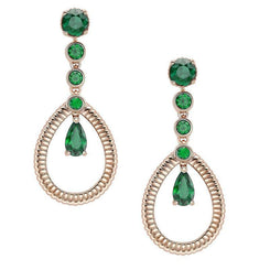 Faberge Colours of Love 18ct Yellow Gold Emerald Fluted Teardrop Earrings, 2535
