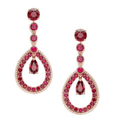 Faberge Colours of Love 18ct Rose Gold Ruby Teardrop Earrings, 2543