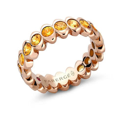 Faberge Colours of Love Cosmic Curve 18ct Rose Gold Orange Sapphire Eternity Ring 3100