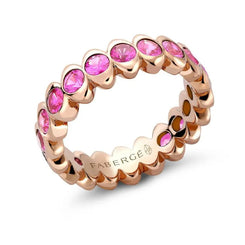 Faberge Colours of Love Cosmic Curve 18ct Rose Gold Pink Sapphire Eternity Ring 3098