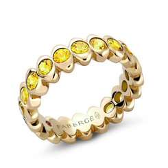 Faberge Colours of Love Cosmic Curve 18ct Yellow Gold Yellow Sapphire Eternity Ring 1513RG3099
