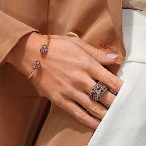 Faberge Emotion 18ct Yellow Gold Multi-Coloured Ring 569RG1167.