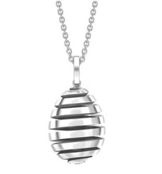 Faberge Essence Spiral 18ct White Gold Egg Pendant 2586