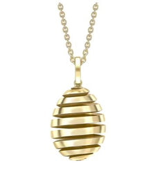 Faberge Essence Spiral 18ct Yellow Gold Egg Pendant 2584