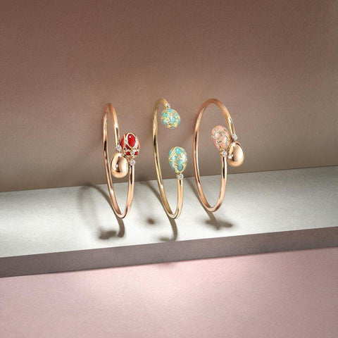 Faberge Palais Tsarskoye Selo 18ct Rose Gold Diamond Crossover Bangle 1058BT1896