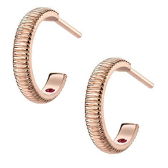 Faberge Three Colours of Love 18ct Rose Gold Fluted Hoop Earrings 1296EA2369