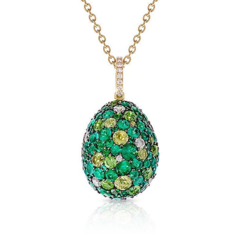 Faberge Emotion 18ct Yellow Gold Green Pendant 1239