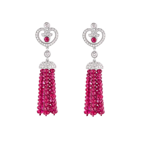 Faberge Imperial Imperatrice Ruby Tassel Earrings 1030EA1836