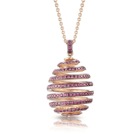 Faberge Imperial Spiral 18ct Rose Gold Ruby Pendant 1155