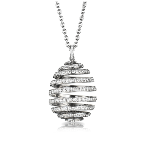 Faberge Imperial Spiral 18ct White Gold Diamond Pendant 271