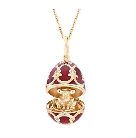 Faberge Palais Tsarskoye Selo Red Locket Diamond Eye Monkey Surprise 1151FP2433