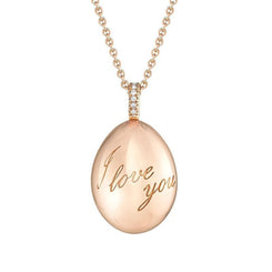 Faberge Simple I Love You 18ct Rose Gold Pendant 409FP745