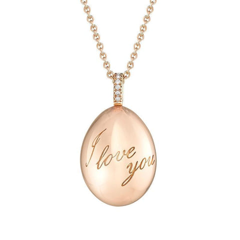 Faberge Simple I Love You 18ct Rose Gold Pendant 409FP745