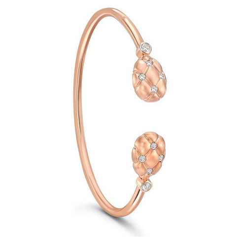 Faberge Treillage 18ct Rose Gold Diamond Open Set Bangle 1070BT2019